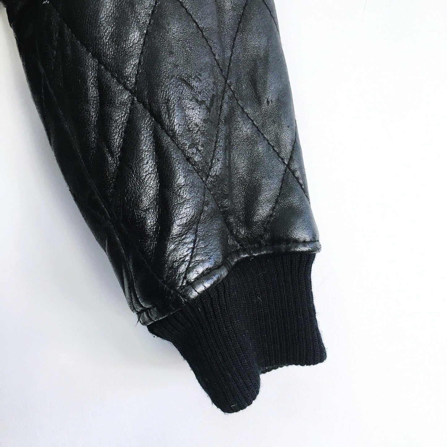 Nevada Blue Studded Leather Bomber - size xs