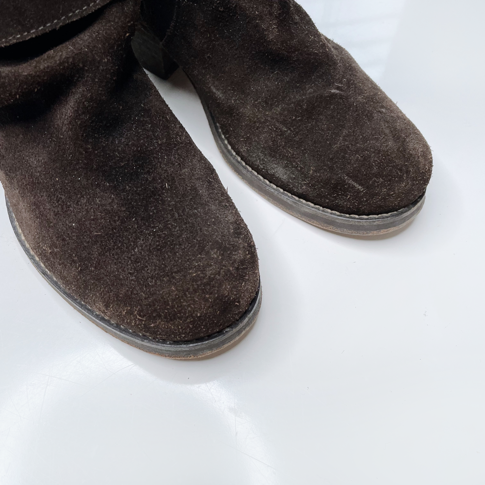 nicole farhi brown suede buckle boots size 37 good market thrift store