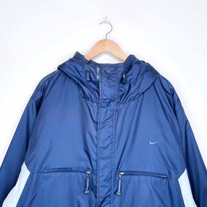 vintage nike small swoosh fleece lined parka - size large