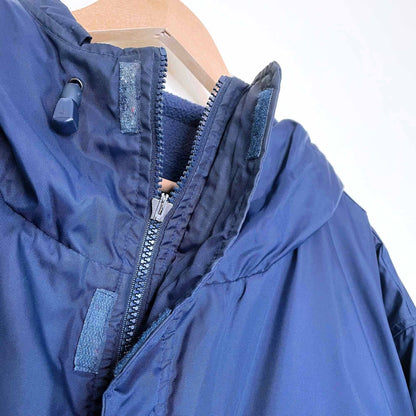 vintage nike small swoosh fleece lined parka - size large