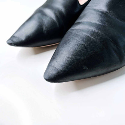 nicholas kirkwood black leather pearl casati loafers - size 35