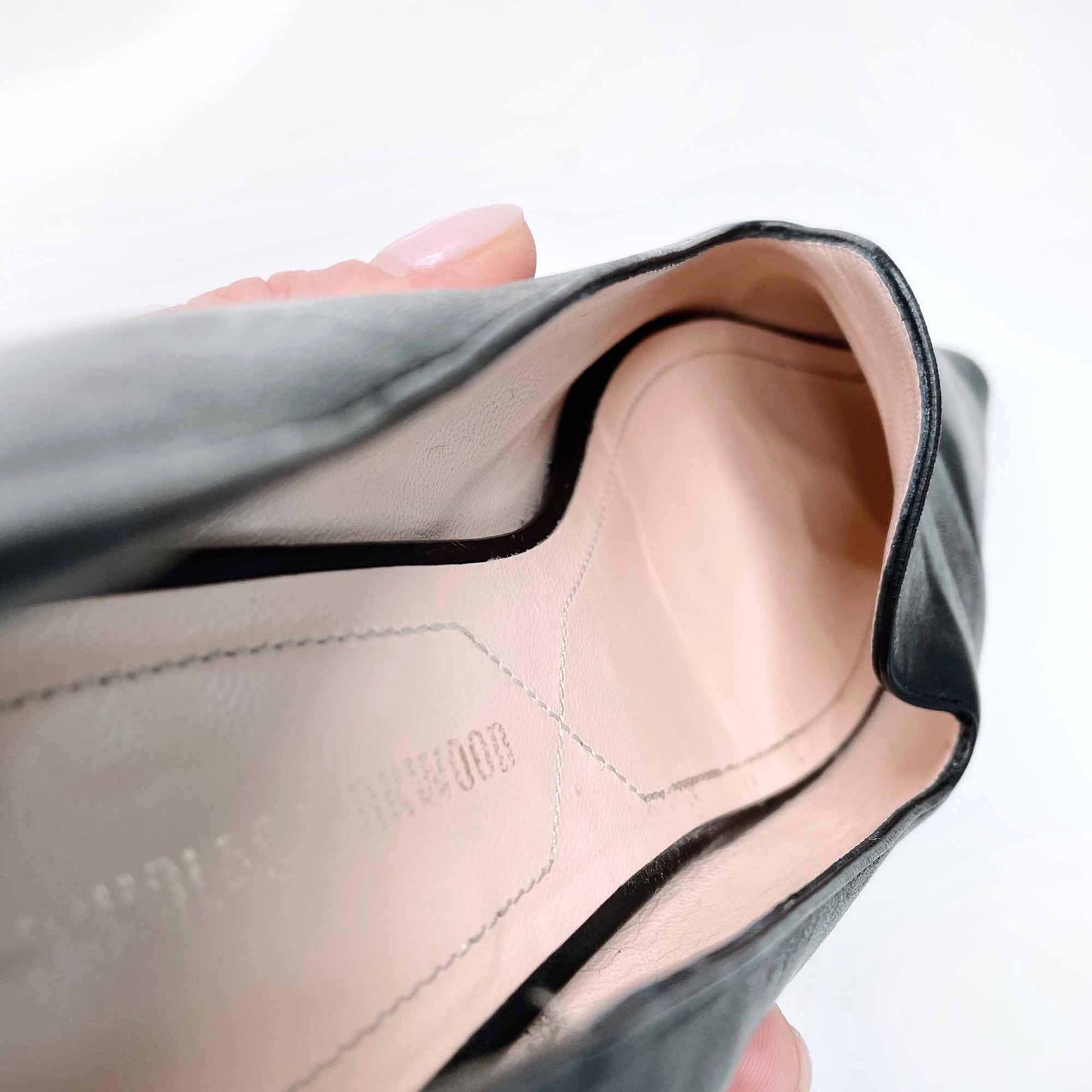 nicholas kirkwood black leather pearl casati loafers - size 35