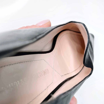 nicholas kirkwood black leather pearl casati loafers - size 35