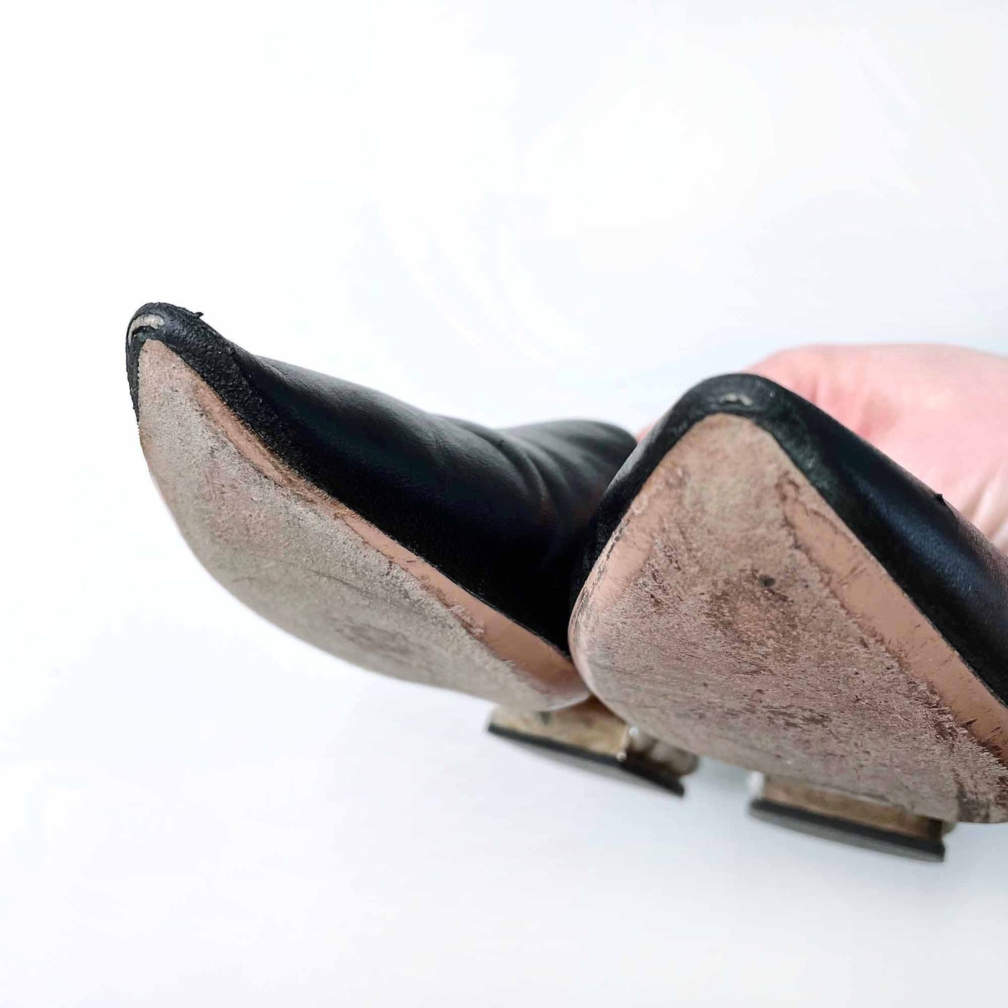 nicholas kirkwood black leather pearl casati loafers - size 35