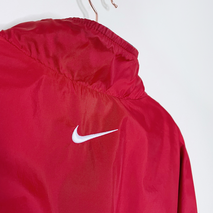 vintage 90s nike 1/2 zip windbreaker small swoosh - size xl