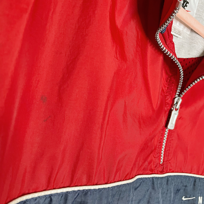 vintage 90s nike 1/2 zip windbreaker small swoosh - size xl