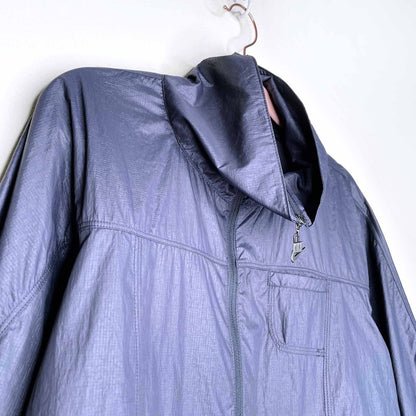 nwt nike grey packable popover 1/2 zip windbreaker - size small