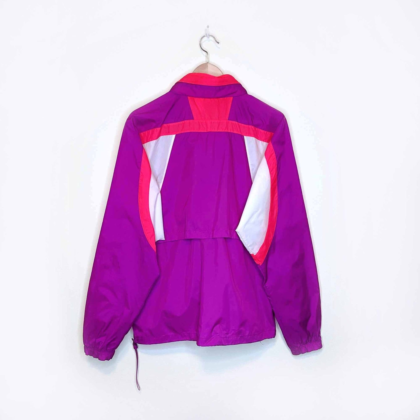 vintage 90's nike colourblock windbreaker with packable hood - size large