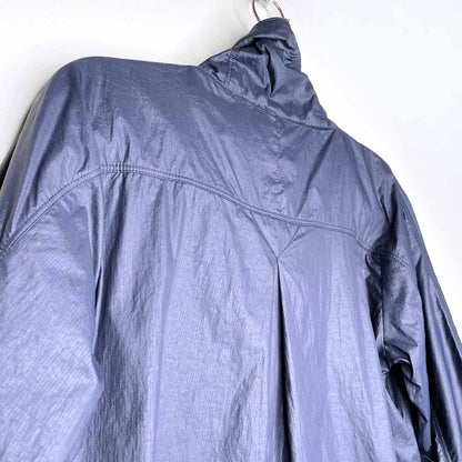 nwt nike grey packable popover 1/2 zip windbreaker - size small