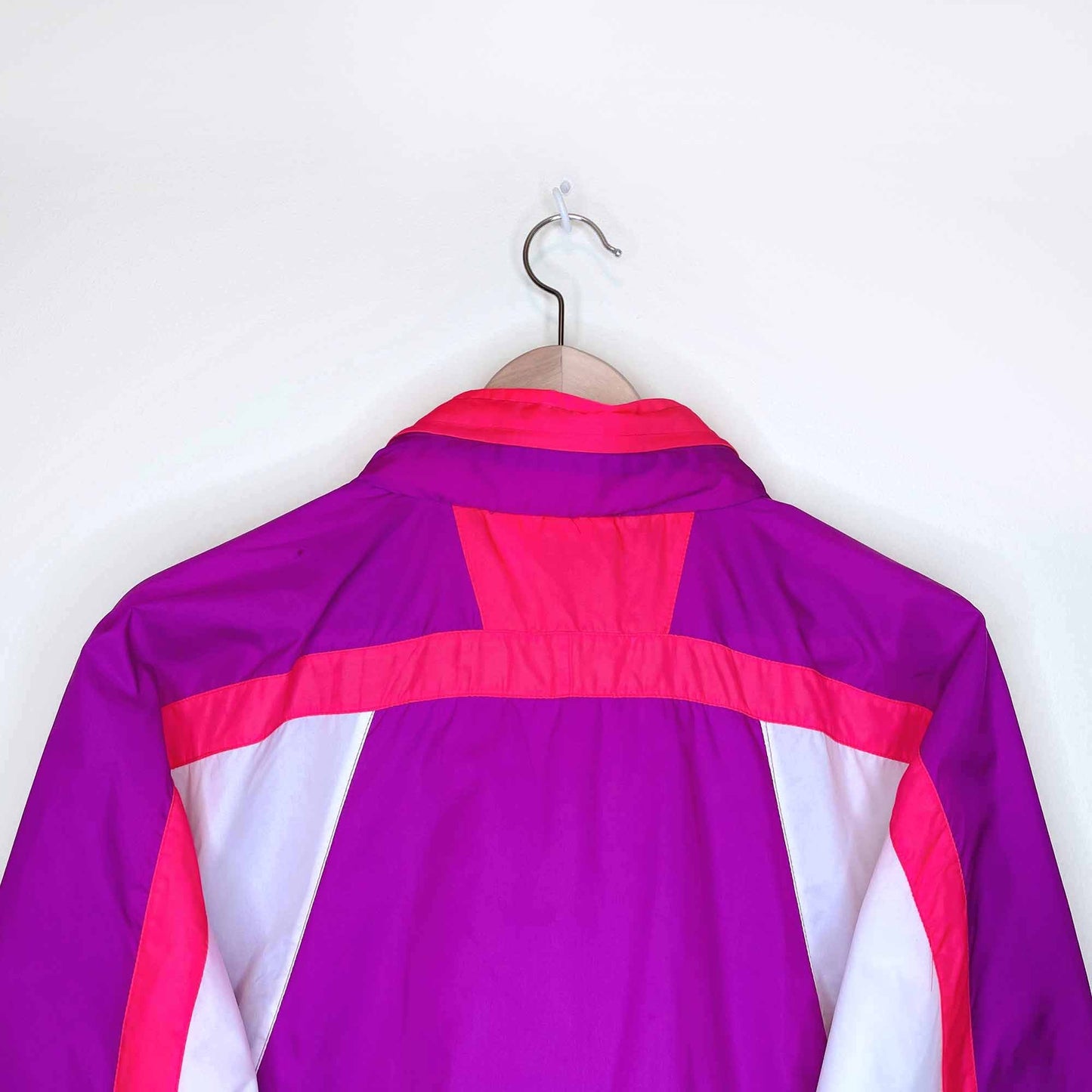 vintage 90's nike colourblock windbreaker with packable hood - size large