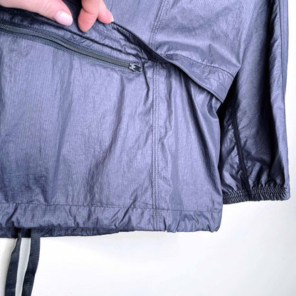 nwt nike grey packable popover 1/2 zip windbreaker - size small