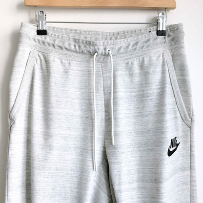 Nike high-rise slim joggers in white heather - size Medium