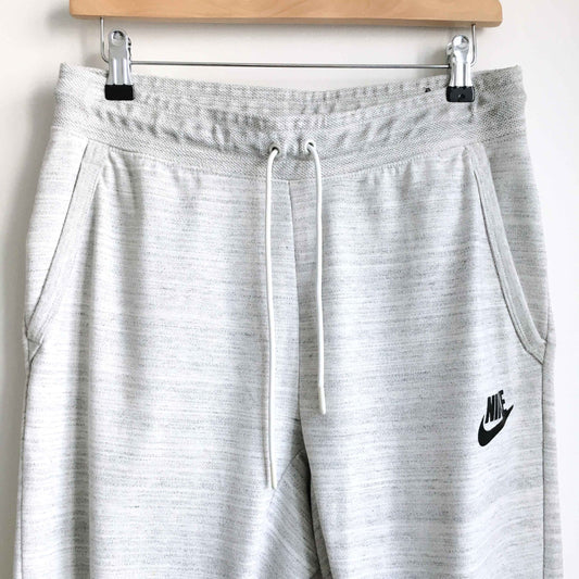 Nike high-rise slim joggers in white heather - size Medium