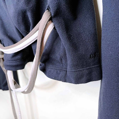 nike dri fit hooded wrap tie long sleeve ballet yoga top - size xl