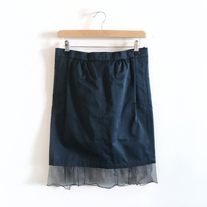 nina ricci mini skirt with chiffon hem - size 38