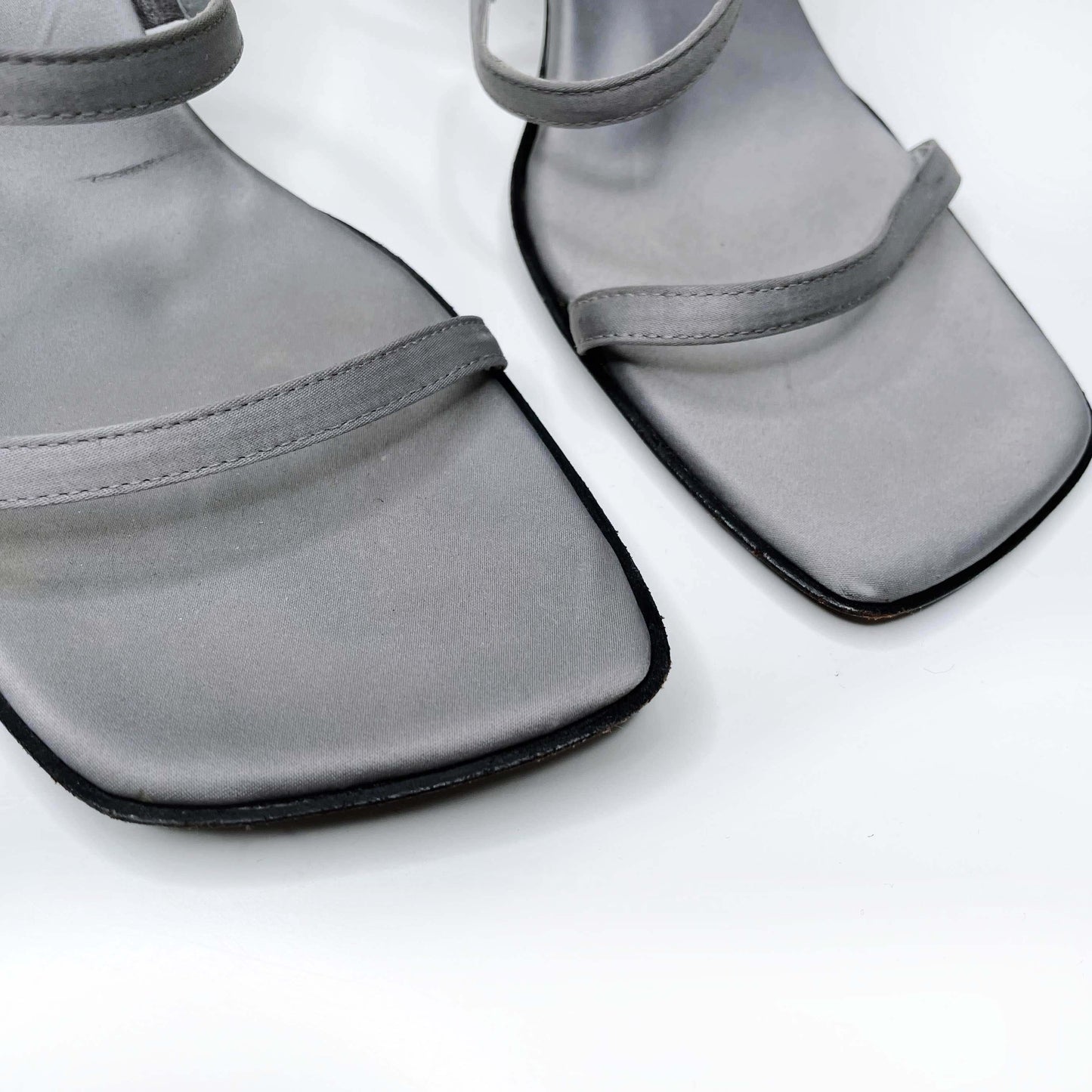 vintage nine west square toe strappy heeled sandals - size 10