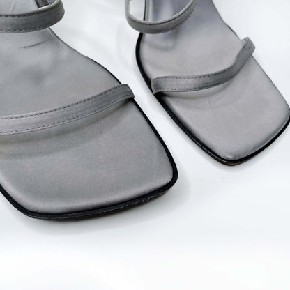 vintage nine west square toe strappy heeled sandals - size 10