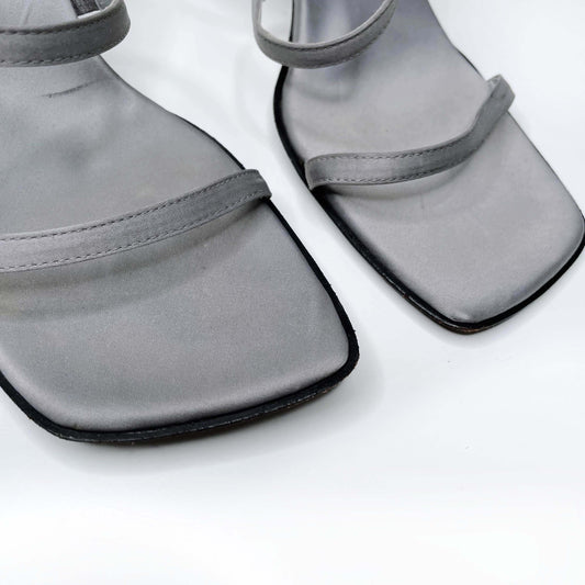 vintage nine west square toe strappy heeled sandals - size 10