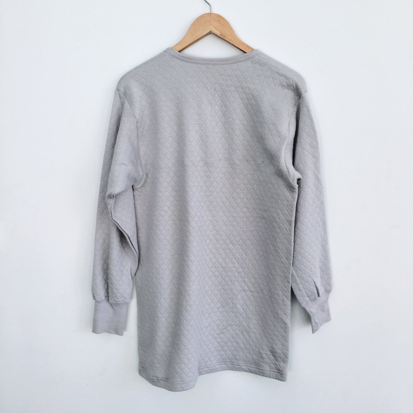 Grey Quilted Sweatshirt - Size Medium