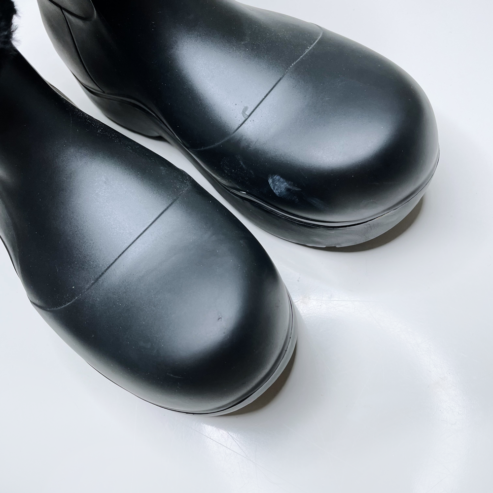 noize black fleece lined etta rubber rain boot - size 39