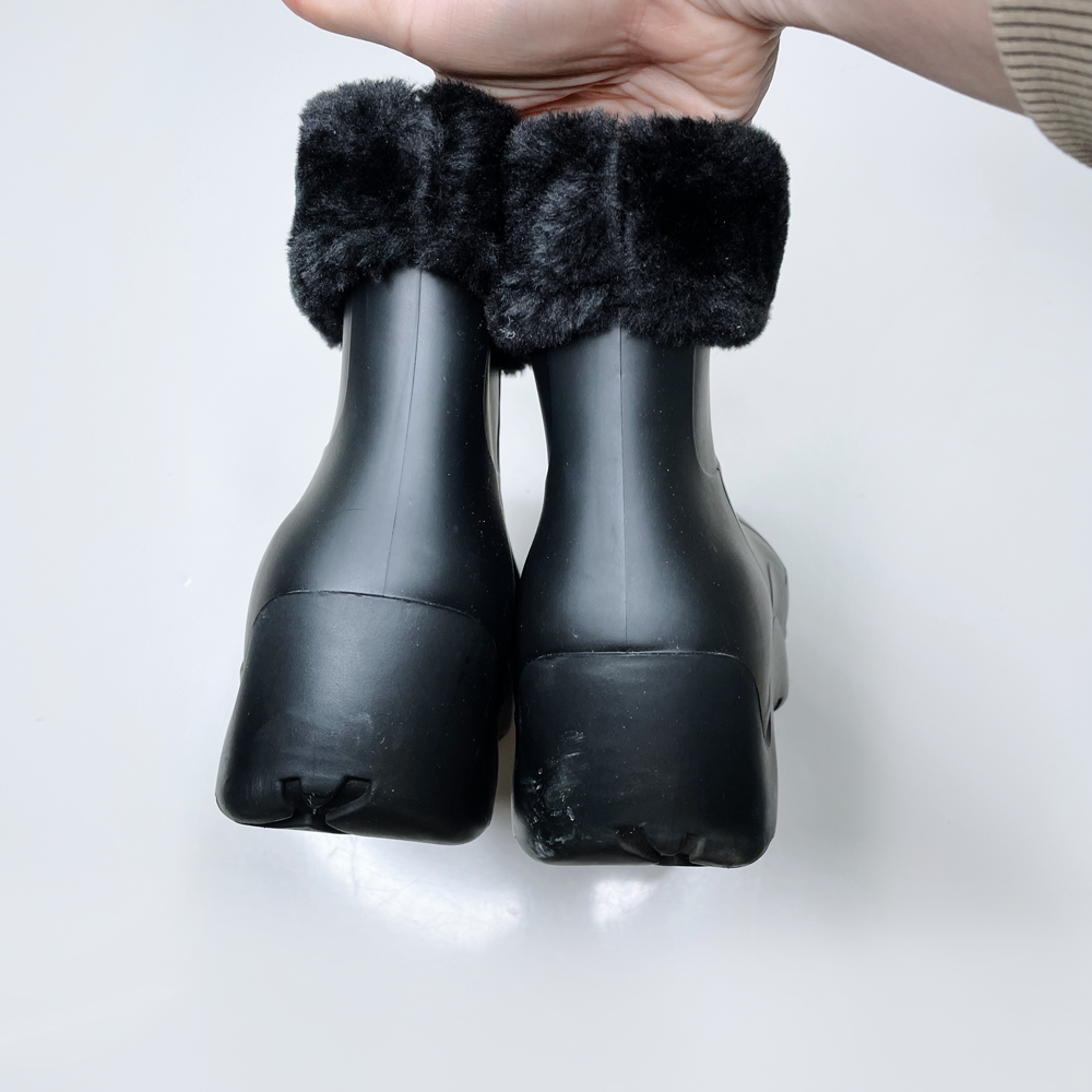 noize black fleece lined etta rubber rain boot - size 39