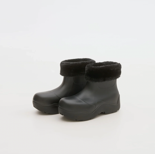 noize black fleece lined etta rubber rain boot - size 39