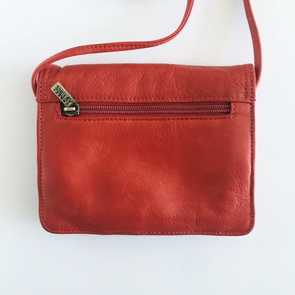 Nuvola Pelle Red Italian Leather Crossbody