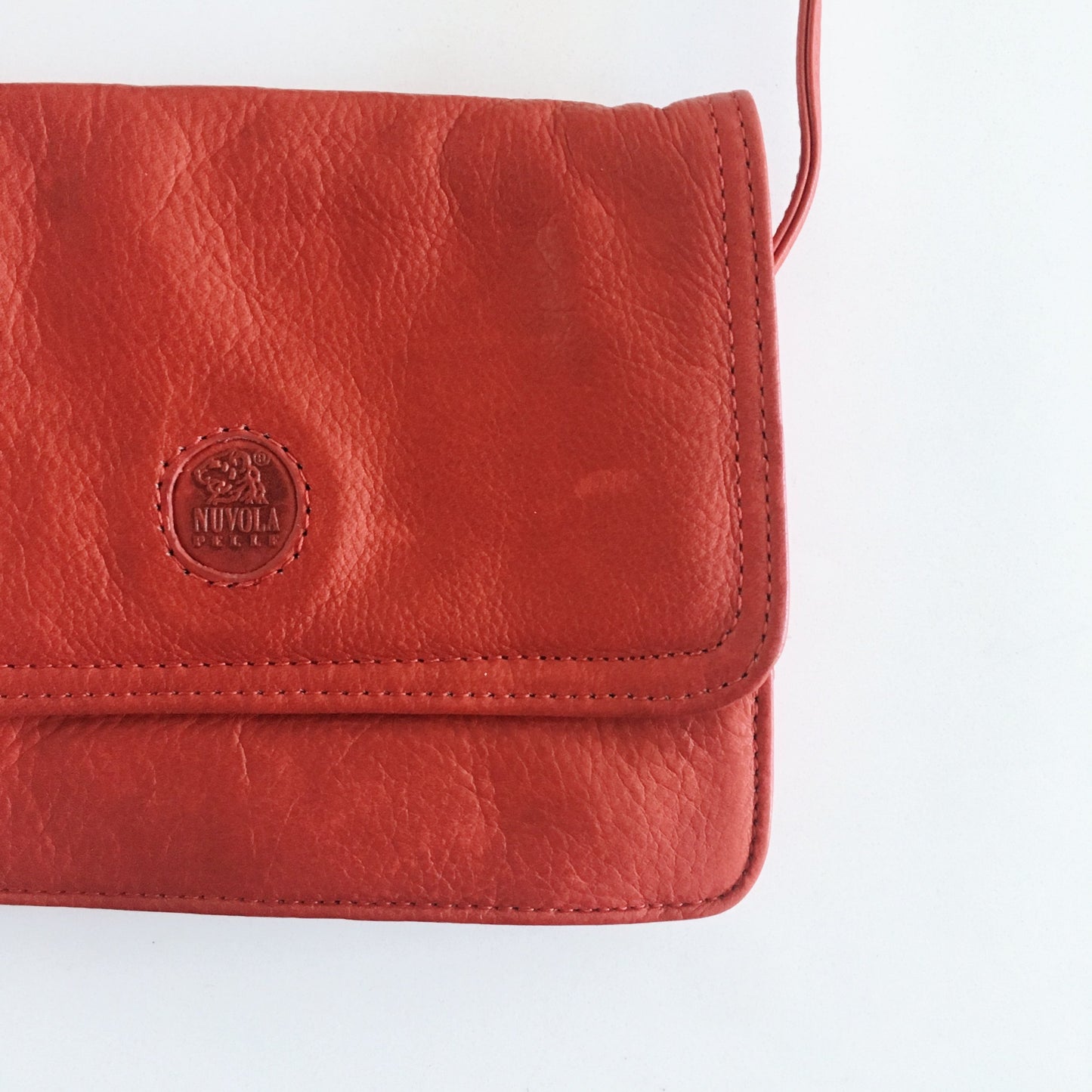 Nuvola Pelle Red Italian Leather Crossbody