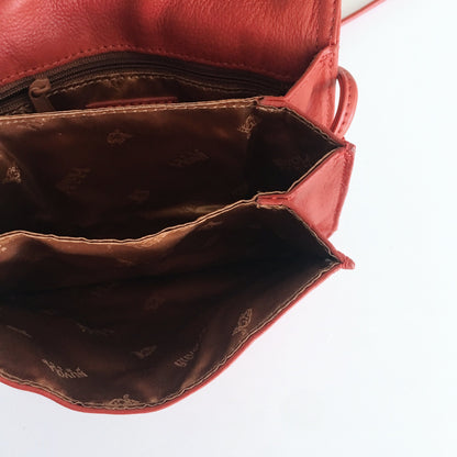Nuvola Pelle Red Italian Leather Crossbody