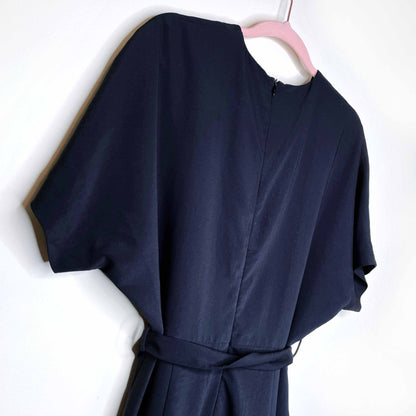 oak + fort v-neck tie waist wide leg evening flowy jumpsuit - size small