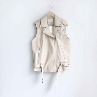 NWT Oak + Fort oversized pleather moto vest - size Medium