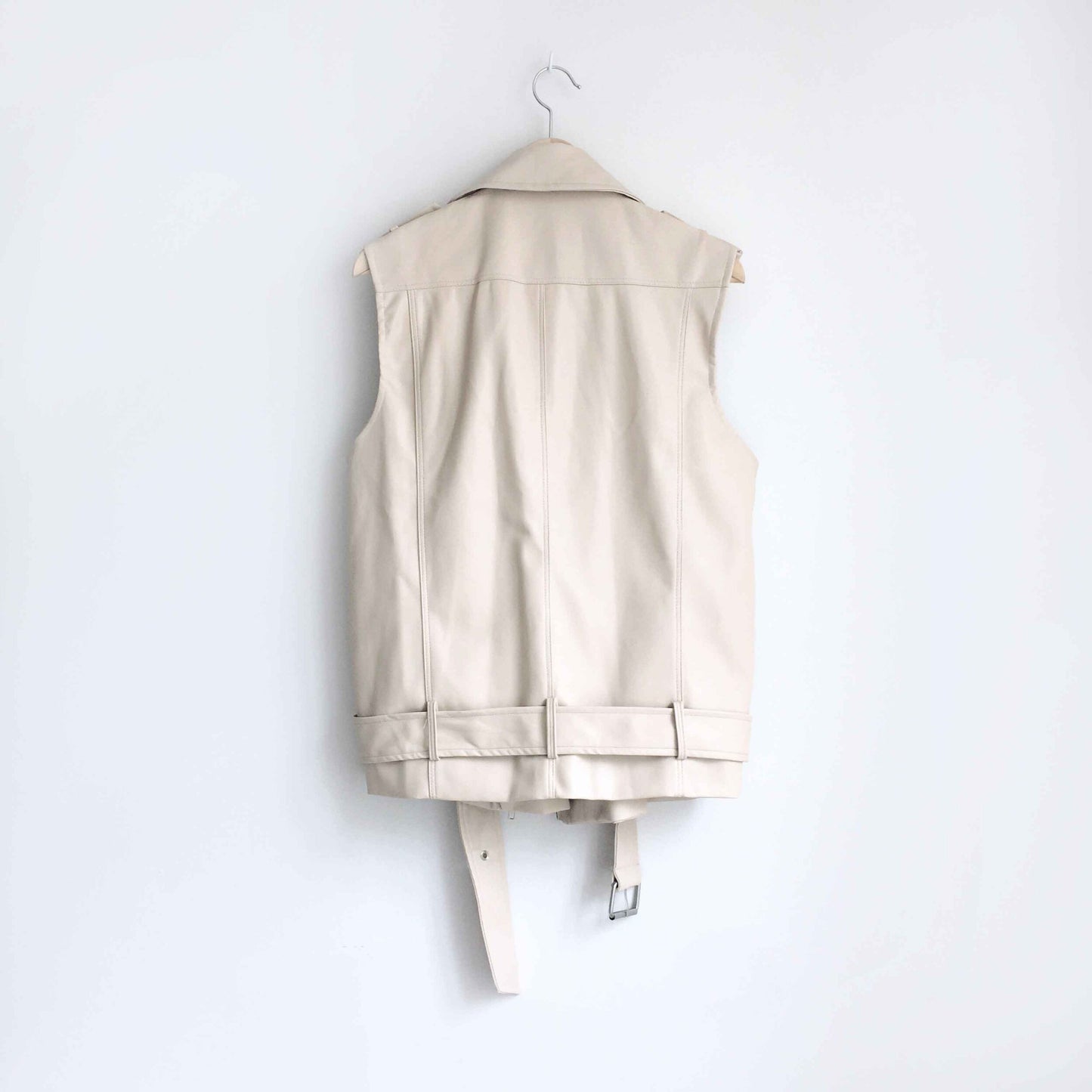 NWT Oak + Fort oversized pleather moto vest - size Medium