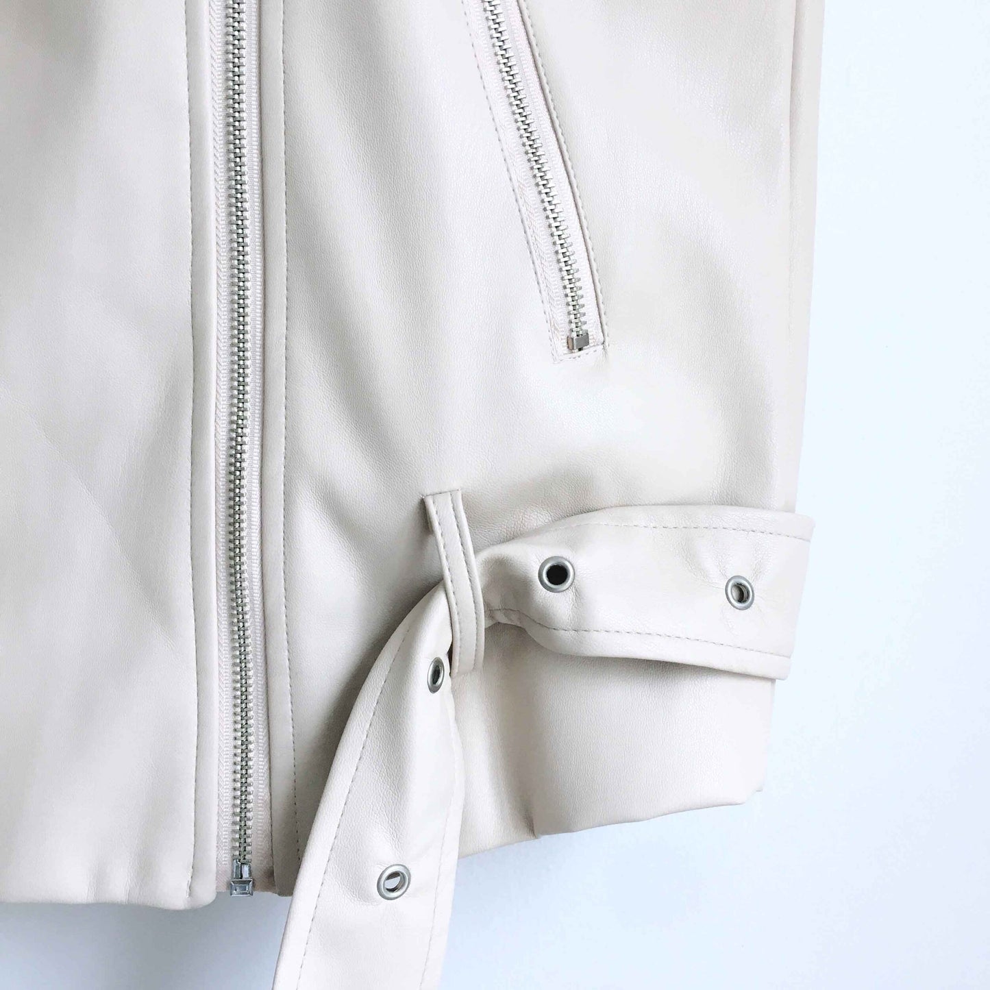 NWT Oak + Fort oversized pleather moto vest - size Medium