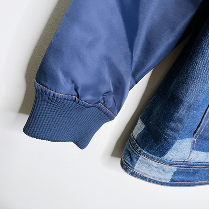 opening ceremony patchwork denim nylon jacket - size 6