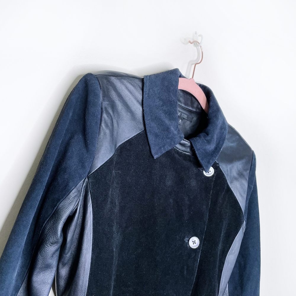 ohne titel spring 2017 leather suede belted trench coat - size 2