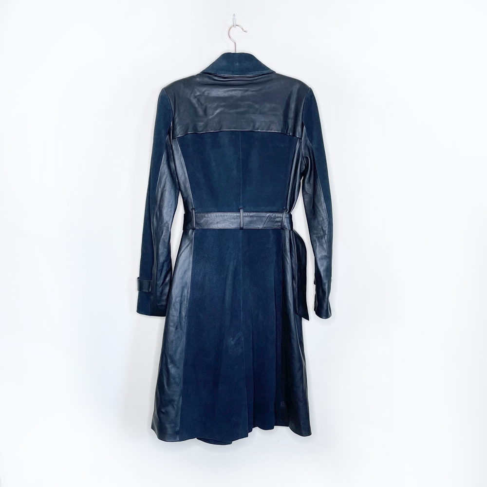 ohne titel spring 2017 leather suede belted trench coat - size 2