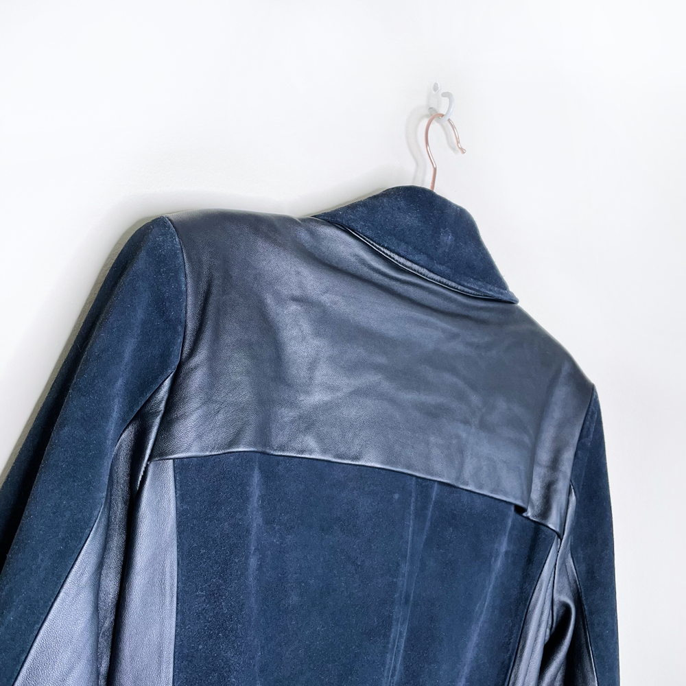 ohne titel spring 2017 leather suede belted trench coat - size 2