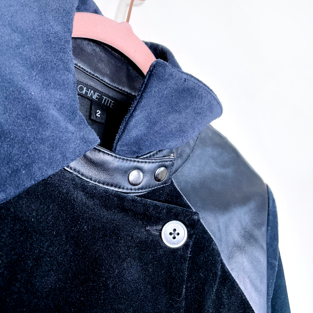 ohne titel spring 2017 leather suede belted trench coat - size 2