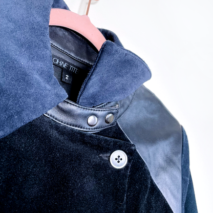 ohne titel spring 2017 leather suede belted trench coat - size 2