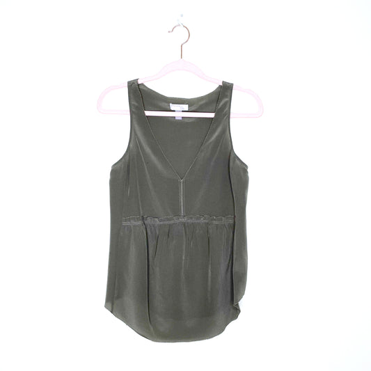 olivia palermo x chelsea28 green silk tank top - size xxs