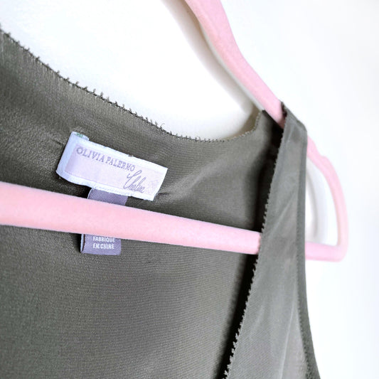 olivia palermo x chelsea28 green silk tank top - size xxs