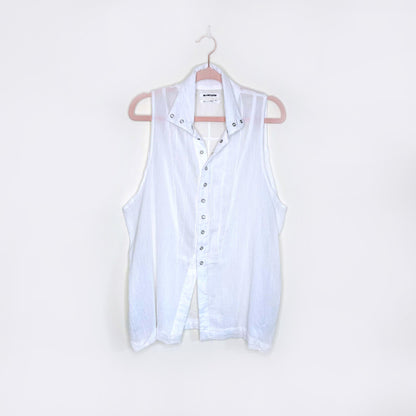 one teaspoon gauzy sleeveless tux shirt - size small