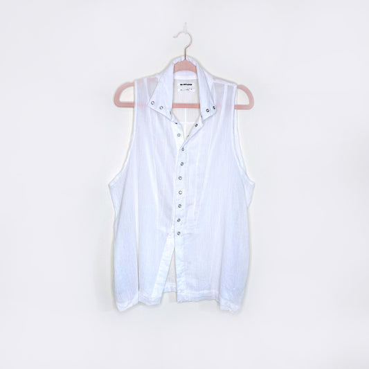 one teaspoon gauzy sleeveless tux shirt - size small