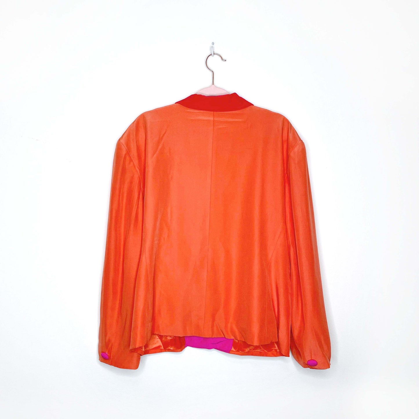 vintage one + one orange and pink silk blazer - size 14