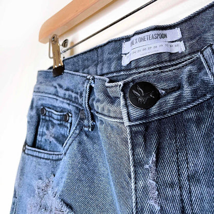 one teaspoon fox black distressed awesome baggies - size 24