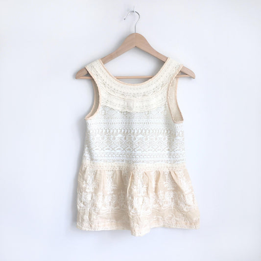 One September crochet peplum top - size Small