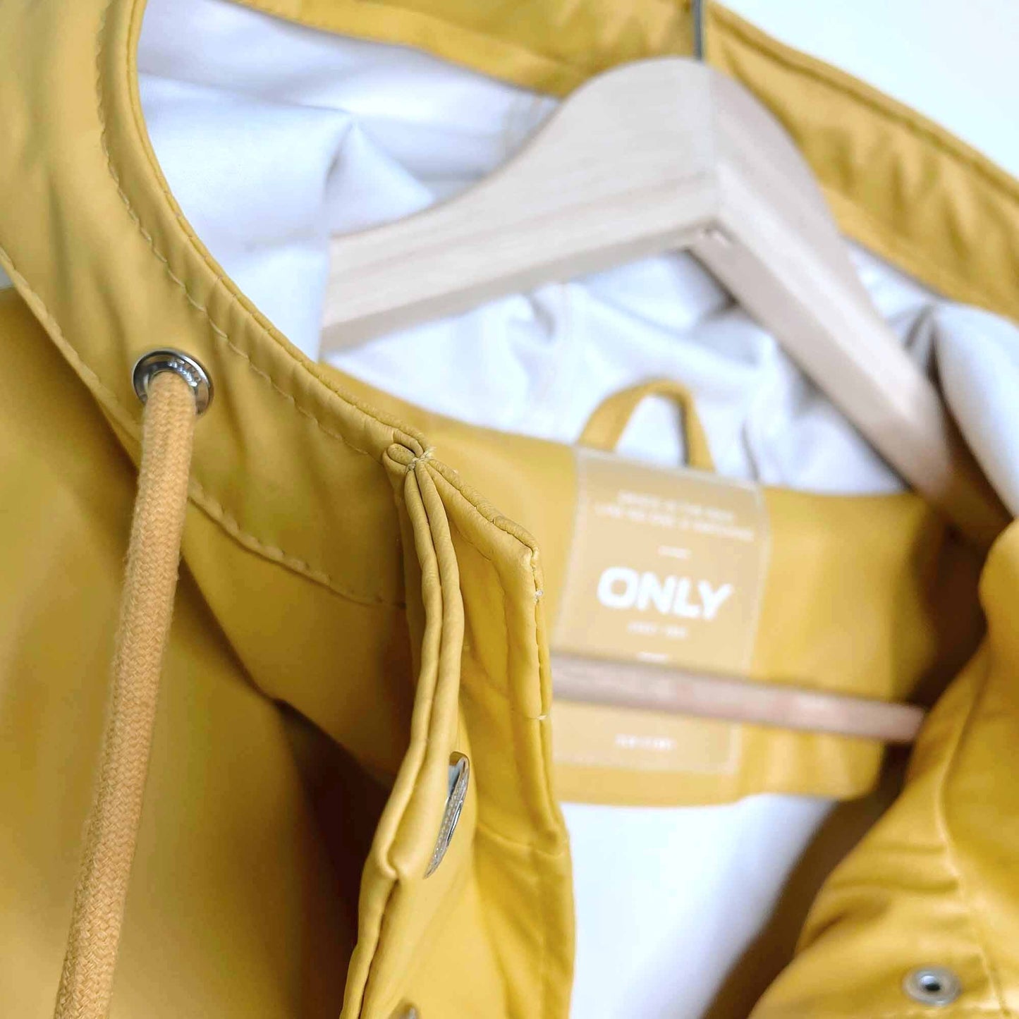 only yellow train short rain coat - size medium