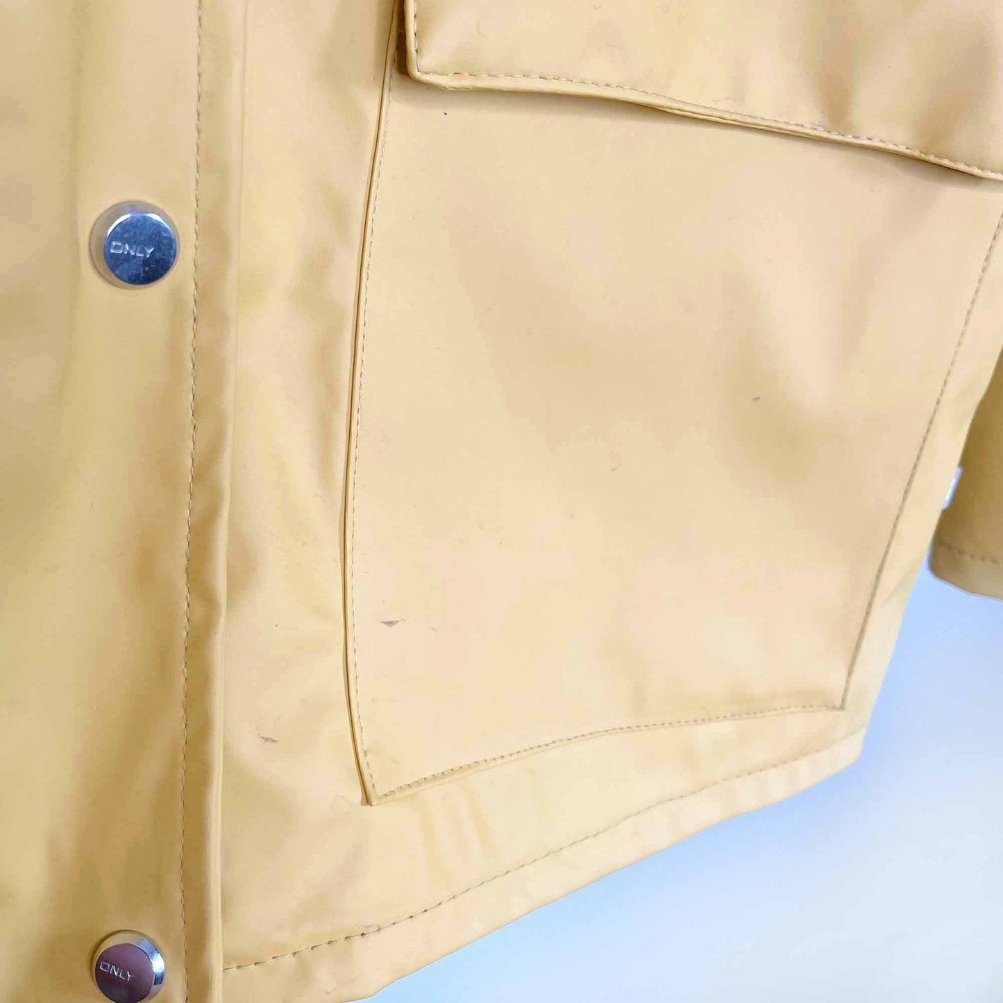 only yellow train short rain coat - size medium