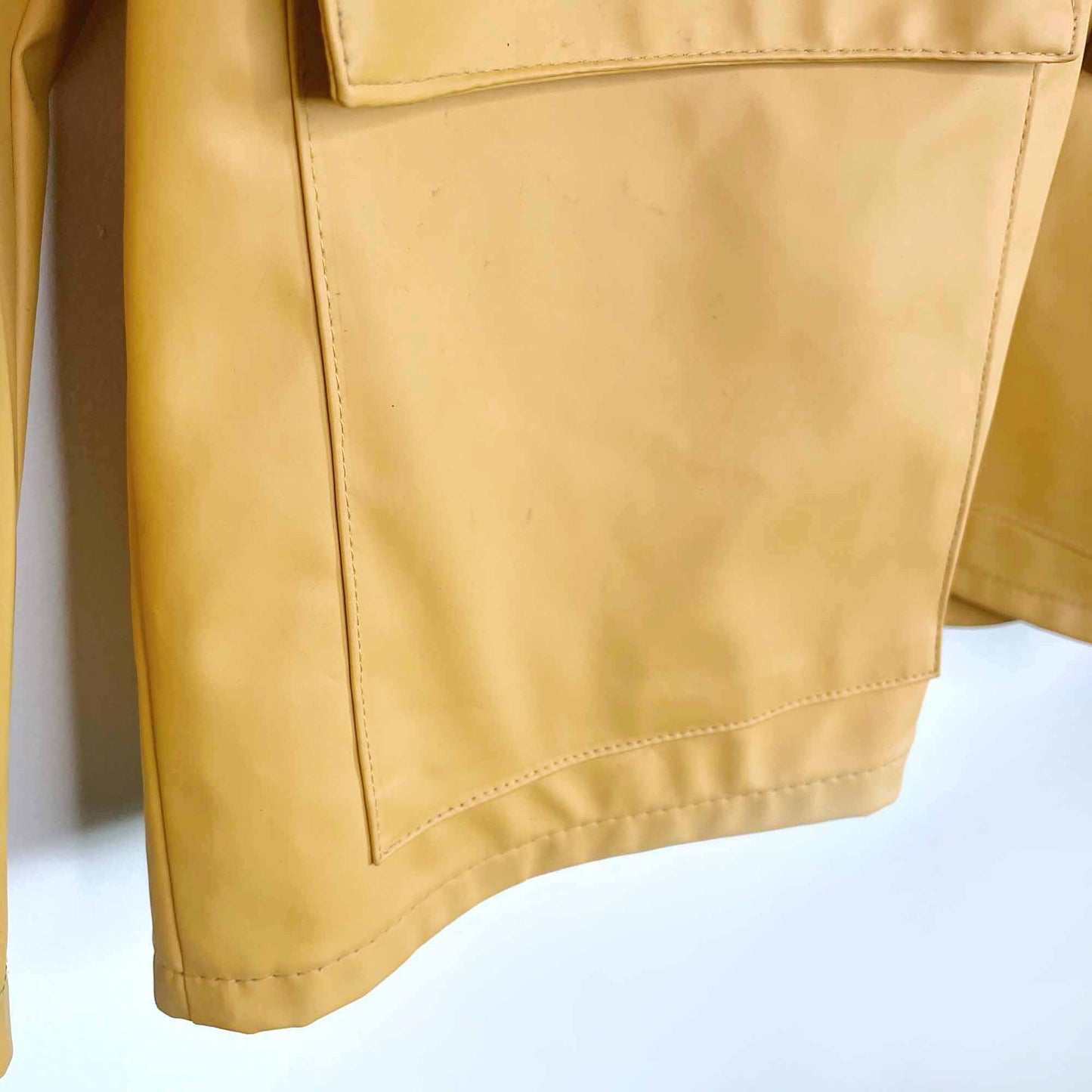 only yellow train short rain coat - size medium