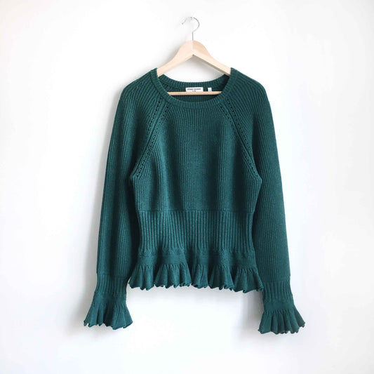 Opening Ceremony wool pointelle peplum sweater - size Large